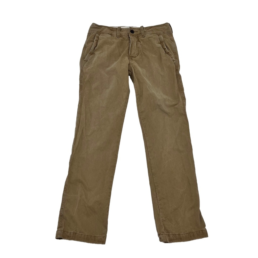 Abercrombie & Fitch Mens W29 L30 Chino Pants Brown Button Fly Mid Rise Trousers - Picture 2 of 12
